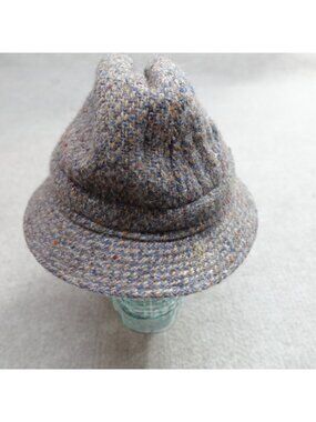 Vintage Harrods Bucket Hat Brown Tweed Wool Check 6 7/8 Made in England